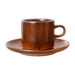 Tasse et soucoupe en porcelaine orange br�l�e 7, 8 x 6, 5 cm chef ceramics - hkliving