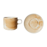 Tasse et soucoupe rustic cream / brown - hkliving