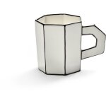 Tasse � th� en porcelaine blanc et noir 30cl carte blanche - serax