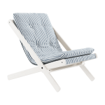 Transat en h�tre et tissu bleu ray� boogie - karup design