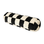 Traversin en laine damier noir et blanc 13 x 50 cm - hkliving
