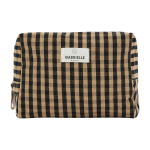 Trousse de toilette coton vichy caf� 15x22x10cm - gabrielle paris