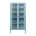 Vaisselier en acier bleu oc�an et verre cannel� 85x40x170cm the collector - mustard made