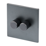 Variateur double en acier inoxydable graphite 8, 8cm dimmers - tala