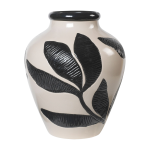 Vase peint � la main en c�ramique noir et gris 33x40cm herbert - broste copenhagen