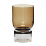 Vase sur pied en verre ambre et gris 660ml - h�bsch