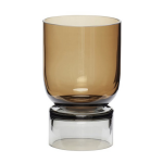 Vase sur pied en verre ambre et gris 660ml - h�bsch