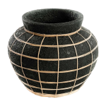 Le vase ventre - noir naturel - l - bazar bizar
