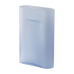 Vase en verre souffl� bleu 35cm ridge - muuto