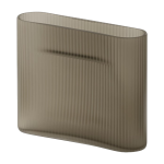 Vase en verre souffl� taupe 16, 5cm ridge - muuto