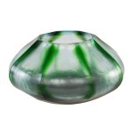 Vase en verre vert souffl� � la bouche 24x13cm - versmissen