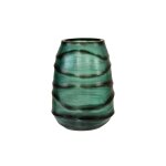 Vase en verre vert souffl� � la bouche 26x19, 5x24cm - versmissen
