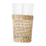 Verre avec tressage jonc de mer transparent daphne - bloomingville