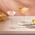 Vintage set of 2�margarita glasses - (2 verres � margarita) nude glass