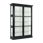 Vitrine avec 2 portes vitr�es en bois de manguier noir 212 cm classic - nordal