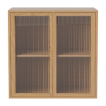Vitrine murale en ch�ne huil� et verre cannel� 70 x 35 cm case - bolia