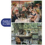 2 puzzles - l'art d'auguste renoir : le d�jeuner des canotiers - la gr