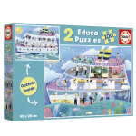 2 puzzles - int�rieur / ext�rieur - bateau educa