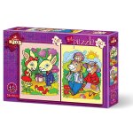 2 puzzles - les lapins et la famille ours art puzzle 2 puzzles - les lapins et la famille ours art puzzle