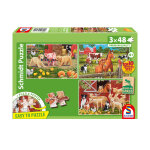 3 puzzles - animaux de la ferme schmidt spiele