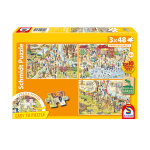 3 puzzles - plaisir au zoo schmidt spiele