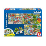 3 puzzles - pompiers schmidt spiele