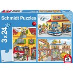 3 puzzles - pompiers et secours schmidt spiele