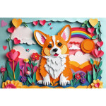 Puzzle 40e anniversaire de trefl - paper art - petit chien