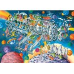 Puzzle cartoon triangular - aliens welcom heye