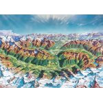 Puzzle map art - alpine mountain world heye