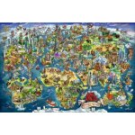 Puzzle carte du monde avec points d'int�r�t ravensburger