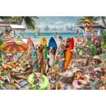 Puzzle chiens et chats � la plage bluebird puzzle
