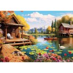 Puzzle connecting pieces - lake cottage eurographics