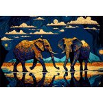 Puzzle des Éléphants pleins de vie roovi Puzzle des Éléphants pleins de vie roovi