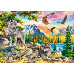 Puzzle famille de loups et aigles castorland