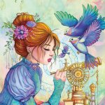 Puzzle la fille aux oiseaux grafika Puzzle la fille aux oiseaux grafika