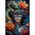 Puzzle lady with a dragon bluebird puzzle