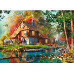 Puzzle moulin � eau en automne schmidt spiele