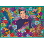Puzzle le paradis de frida kahlo : perroquet, singe et fleurs