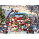 Puzzle pices xxl - camion de campagne en hiver - random cut