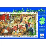 Puzzle poster et jeu d'observation : equitation djeco