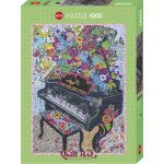 Puzzle quilt art - sewn piano heye