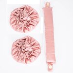 1 ensemble de bigoudis en satin sans chaleur pour dormir pendant la nuit rose