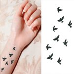 1 paquet tatouage temporaire peau tatto autocollant sticker de tatouage poignet - motif oiseaux