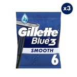 3x6 rasoirs jetables blue 3, gillette