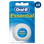 4 fils dentaire produit de soin des dents oral - b essential menthol 50m