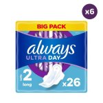 Serviettes hyginiques always ultra long plus - always - taille 2 - ailettes - barrire anti - fuites ...
