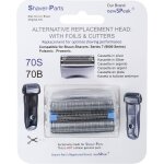 Alternative braun pi�ce de rechange 70s argent�e pour rasoir compatible avec rasoirs series 7 - 81387979 ...