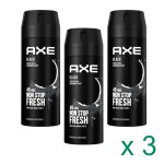 Axe d�odorant homme spray black, 48h parfum baies noires et bois de c�dre ( x3 )