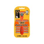 Bic blister bic extra life rasoir - 3 lames - rechargeable + jetable - 12 lames de recharge - t�te pivot ...